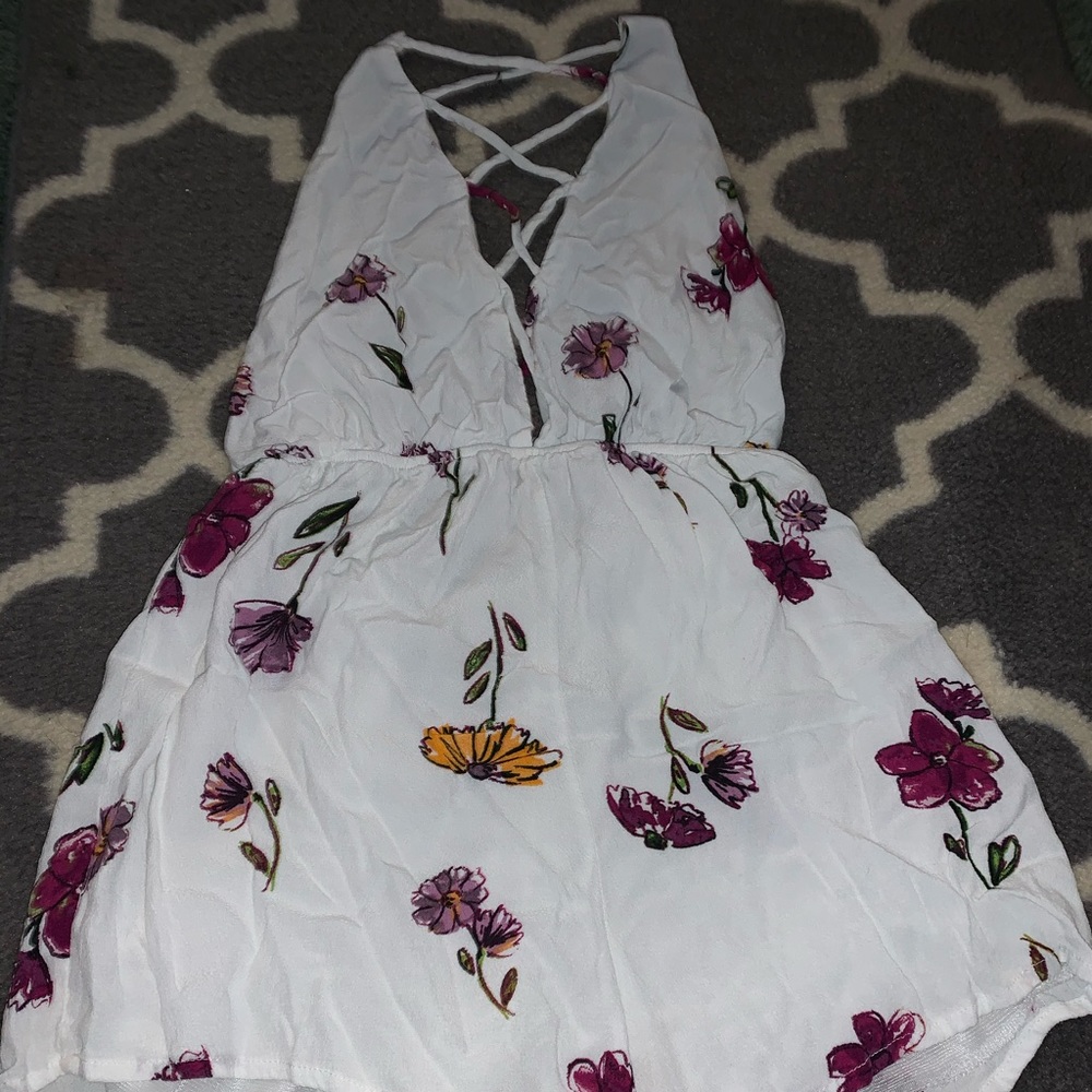 Audrey and CO Floral halter romper
